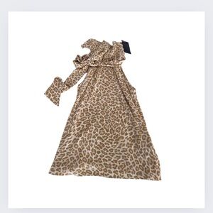 Brooks Brothers NWT Size S Sleeveless Tie Neck Blouse Animal Print